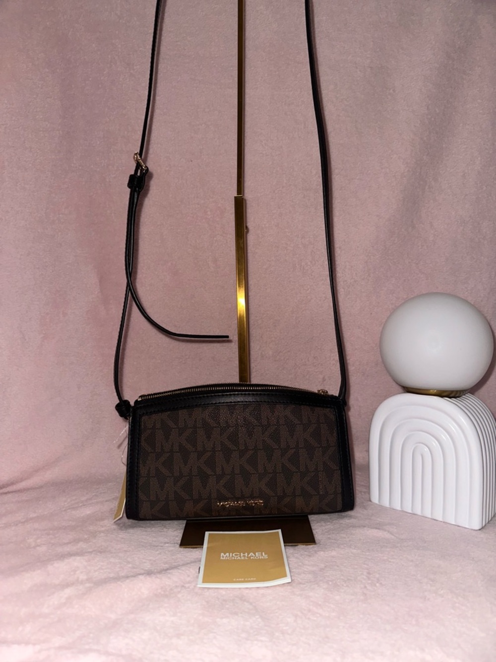 Michael Kors Brown MK Signature Crossbody Bag